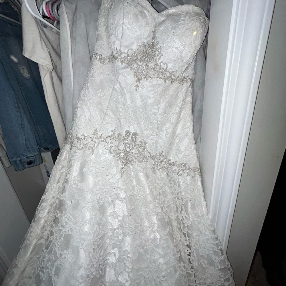 Beaded lace wedding dress